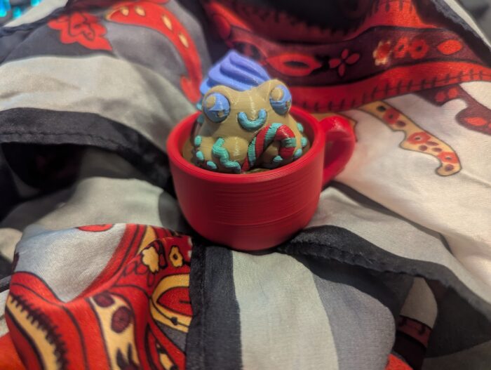 Choco Frog in Cacao | Schokofrosch in einer Tasse heißer Schoki-Fidget Clicker